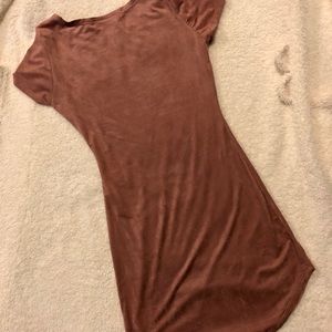 Mauve pink suede dress